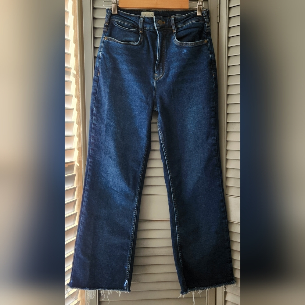 Pilcro High Rise Cropped Raw Hem Jeans